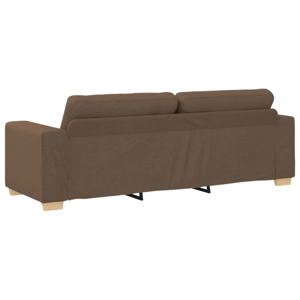 Divano 2 pcs Marrone Tessuto misto lino 3324714