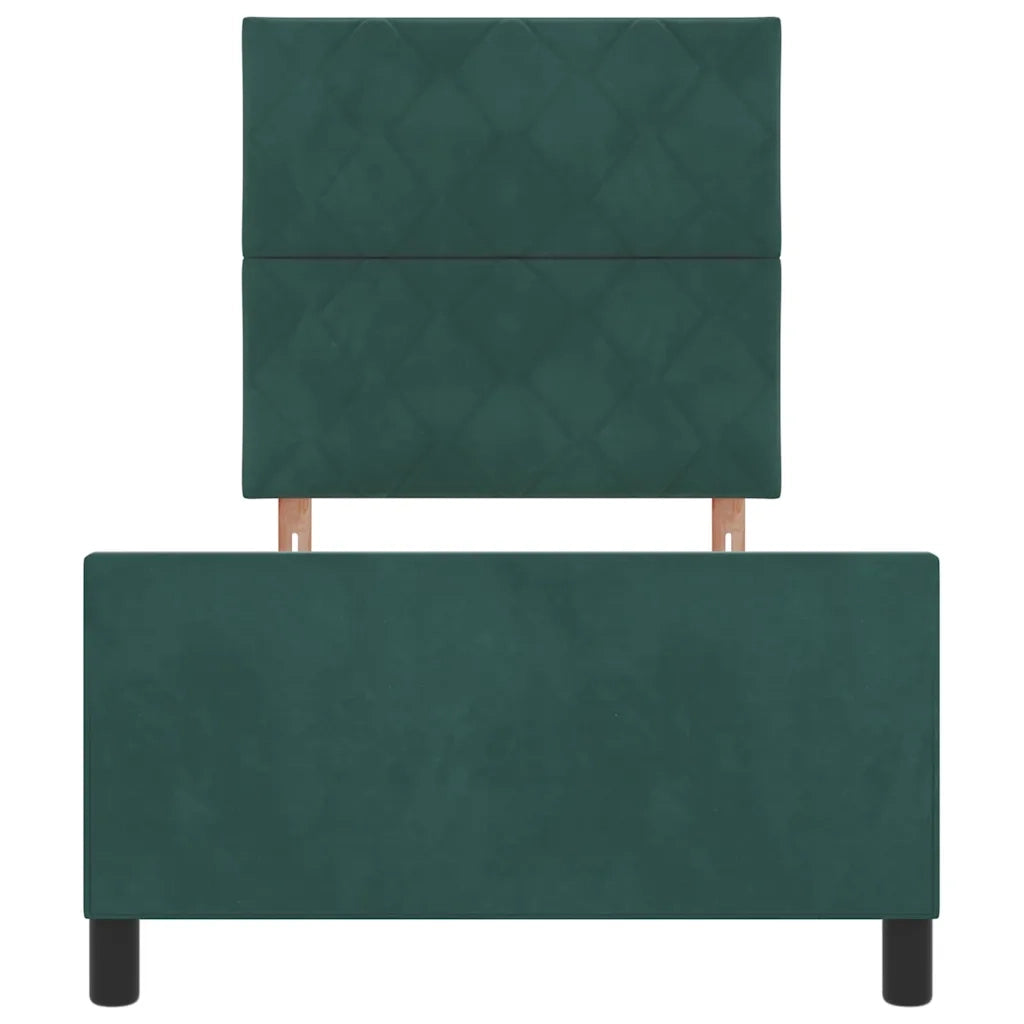 Letto a molle con testiera Verde Scuro 100 x 200 cm Velluto 3344990