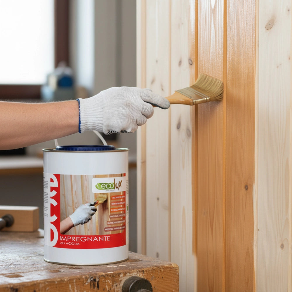 Ecolux impregnante fondo protettivo acrilico pigmentato noce chiaro per legno *** formato 2.5 lt, confezione 1