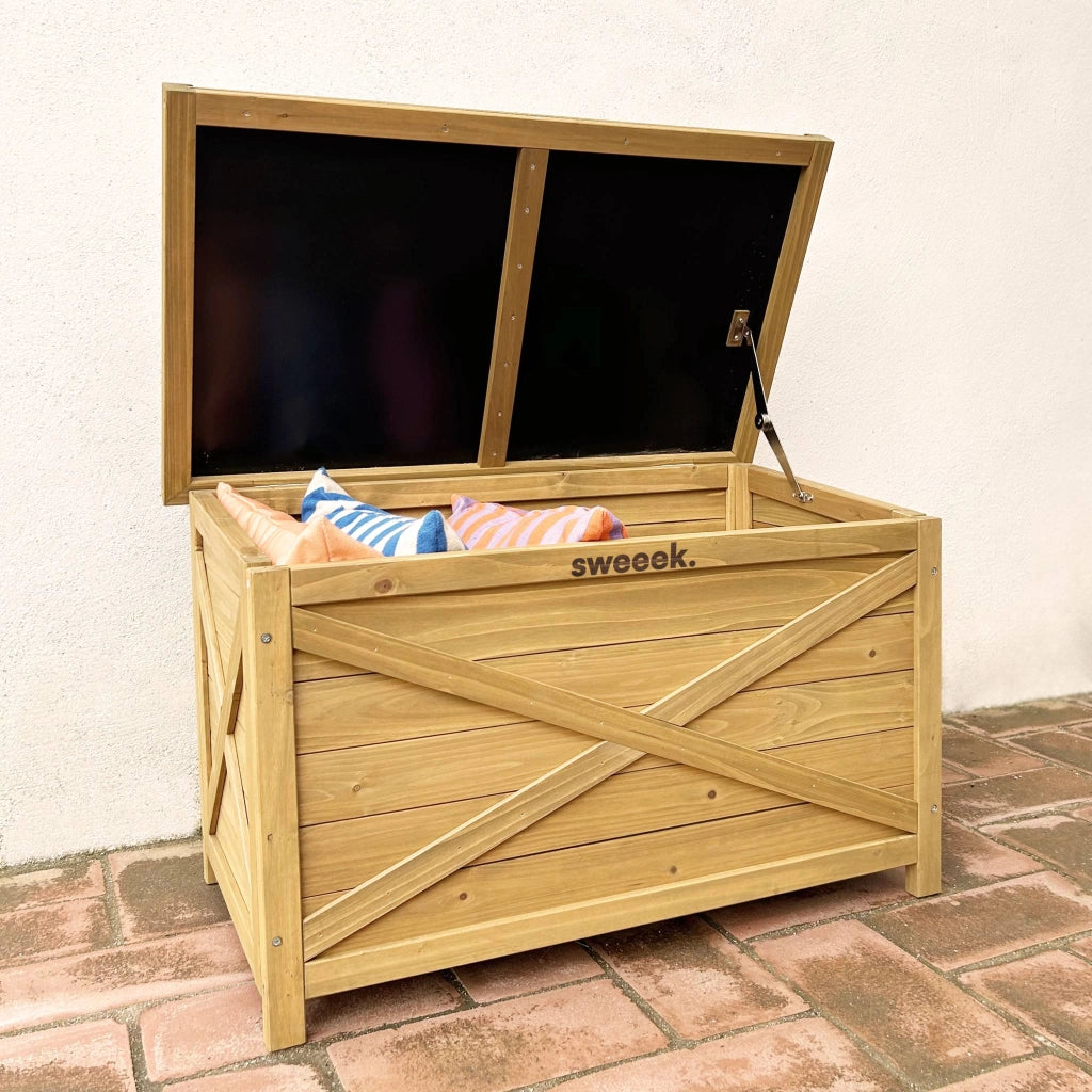 Cassapanca in legno di abete 80cm, marrone naturale