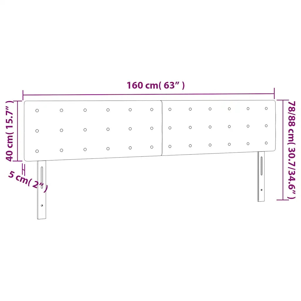 Testiera 2 pz-Set di 2 Testata-Testiera Decorativa Blu Scuro 80x5x78/88 cm in Velluto 279262