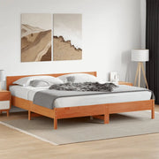 Giroletto senza Materasso Marrone Cera 200x200 cm Legno di Pino 3216211