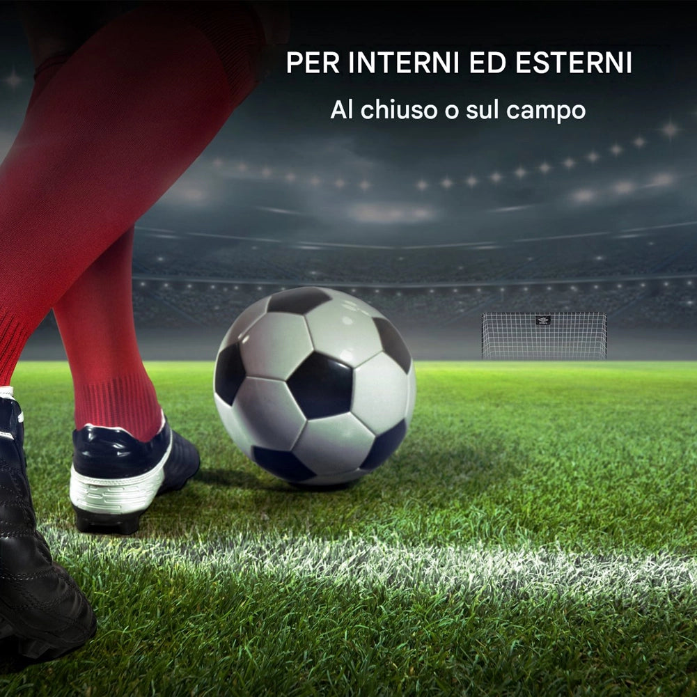 Porta da Calcio 182x122x61 cm Allenamento Football in Metallo Nero con Picchetti