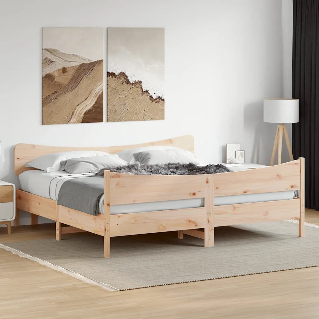 Giroletto senza Materasso 200x200 cm in Legno Massello di Pino 3216369