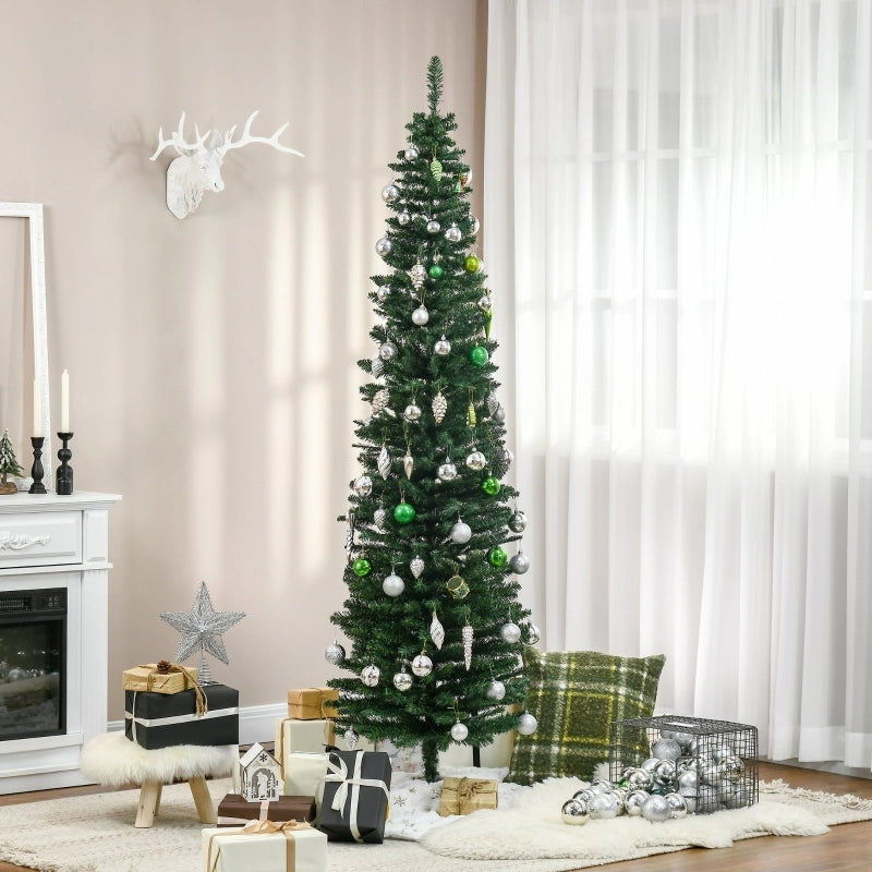 Albero di Natale artificiale, abete artificiale, con stella di Natale e supporto inclusi, 2,1 m, verde