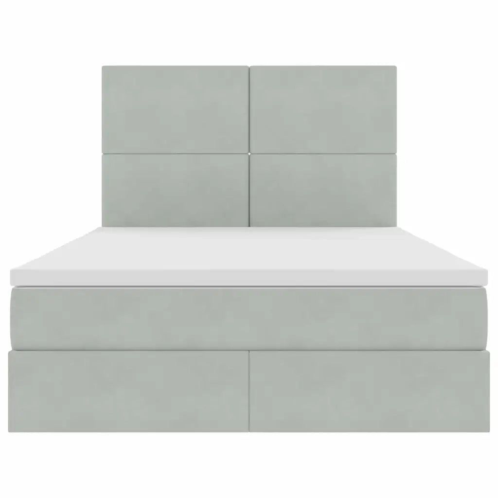 Letto con contenitore e materasso Grigio chiaro 140 x 190 cm