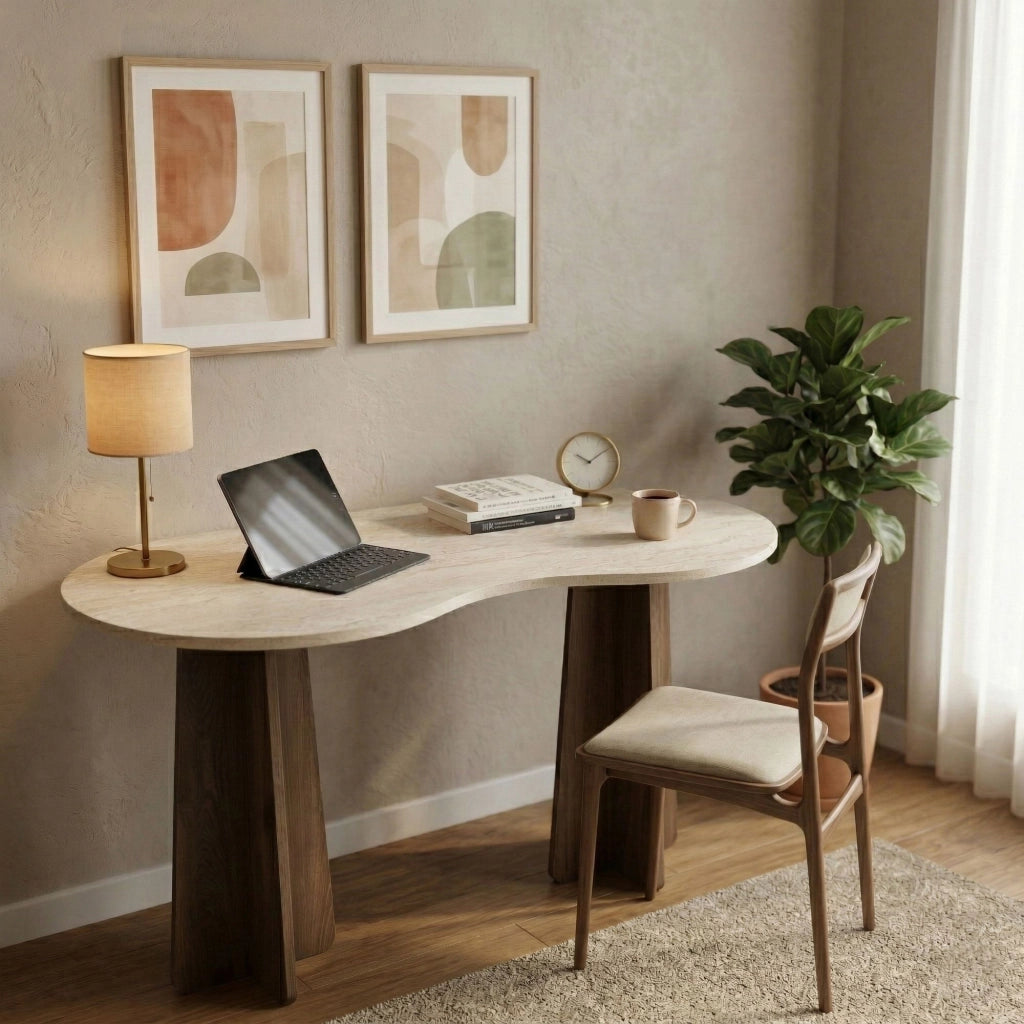 Scrivania in legno "Infini" - 120 x 60 x 75 cm - Travertino