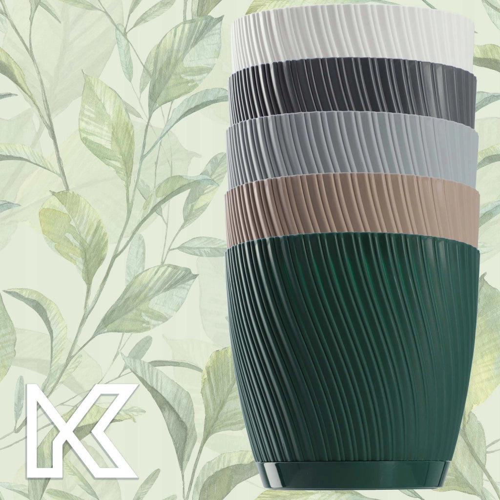 Vaso da fiori KADAX con supporto, coperchio, ciotola rotonda, 19 cm, grigio