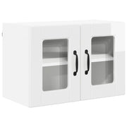 Pensile da cucina | Mobile in vetro da parete PORTO Bianco Lucido 60 x 31 x 40 cm