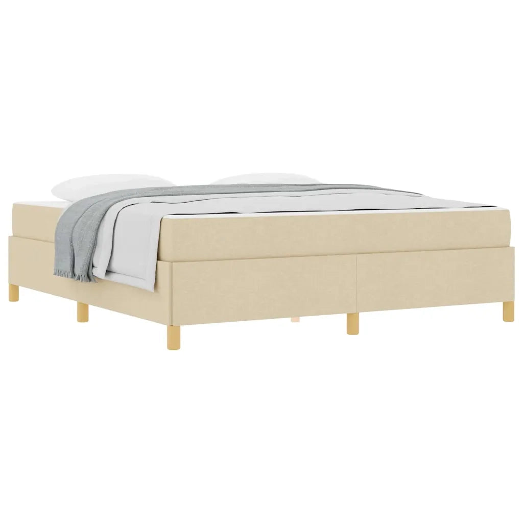 vidaXL Letto a molle Crema e Beige e Bianco 180 x 200 cm Tessuto