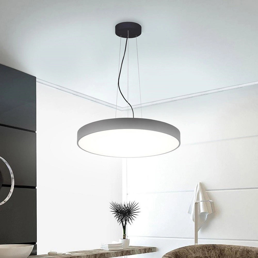 Trade Shop - Lampadario Pendente Cerchio 60cm Led 65w Lampada Up Down Moderna 2 Temperature Luce -