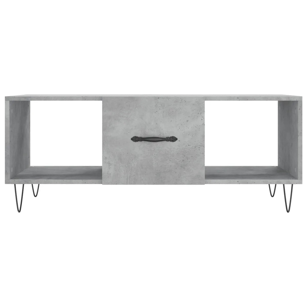 Tavolino Salotto Grigio Cemento 102x50x40 cm Legno Multistrato