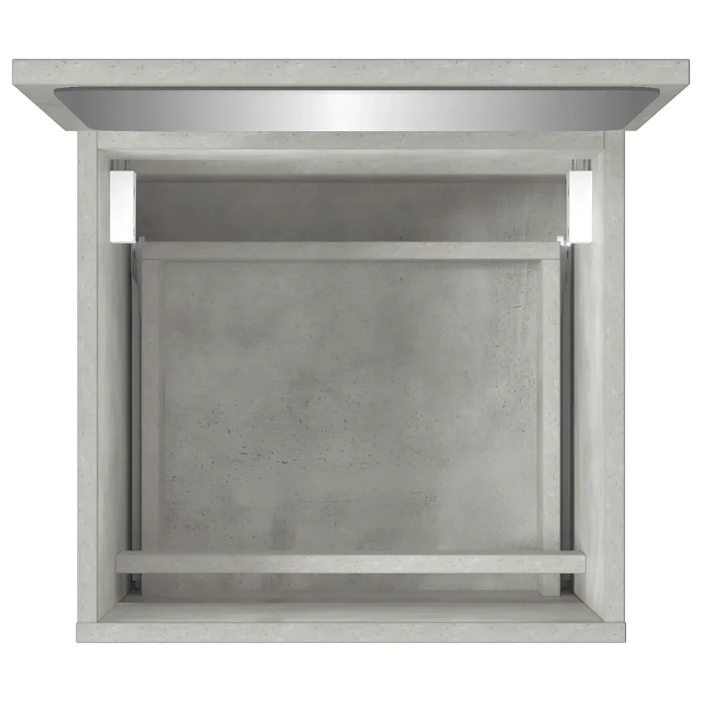 Mobiletto da bagno con specchio ampio vano contenitore 41 x 38,5 x 45 cm legno grigio cemento 02_0047832