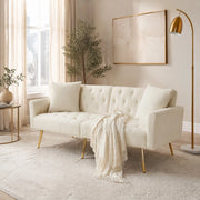 Divano a 2 posti in Teddy-Fleece con schienale reclinabile a 3 posizioni; beige