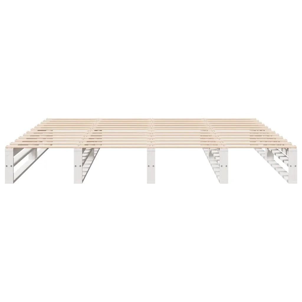 Giroletto senza Materasso Bianco 200x200 cm Legno Massello Pino 3302322
