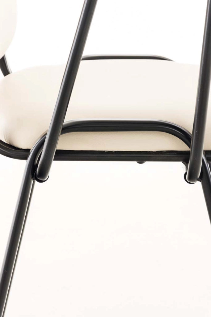 Sedia Ken in similpelle con tavolino ribaltabile crema