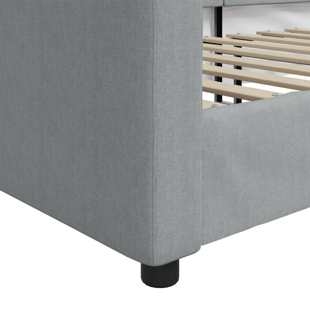 Letto da Giorno Grigio Chiaro 100x190 cm in Tessuto