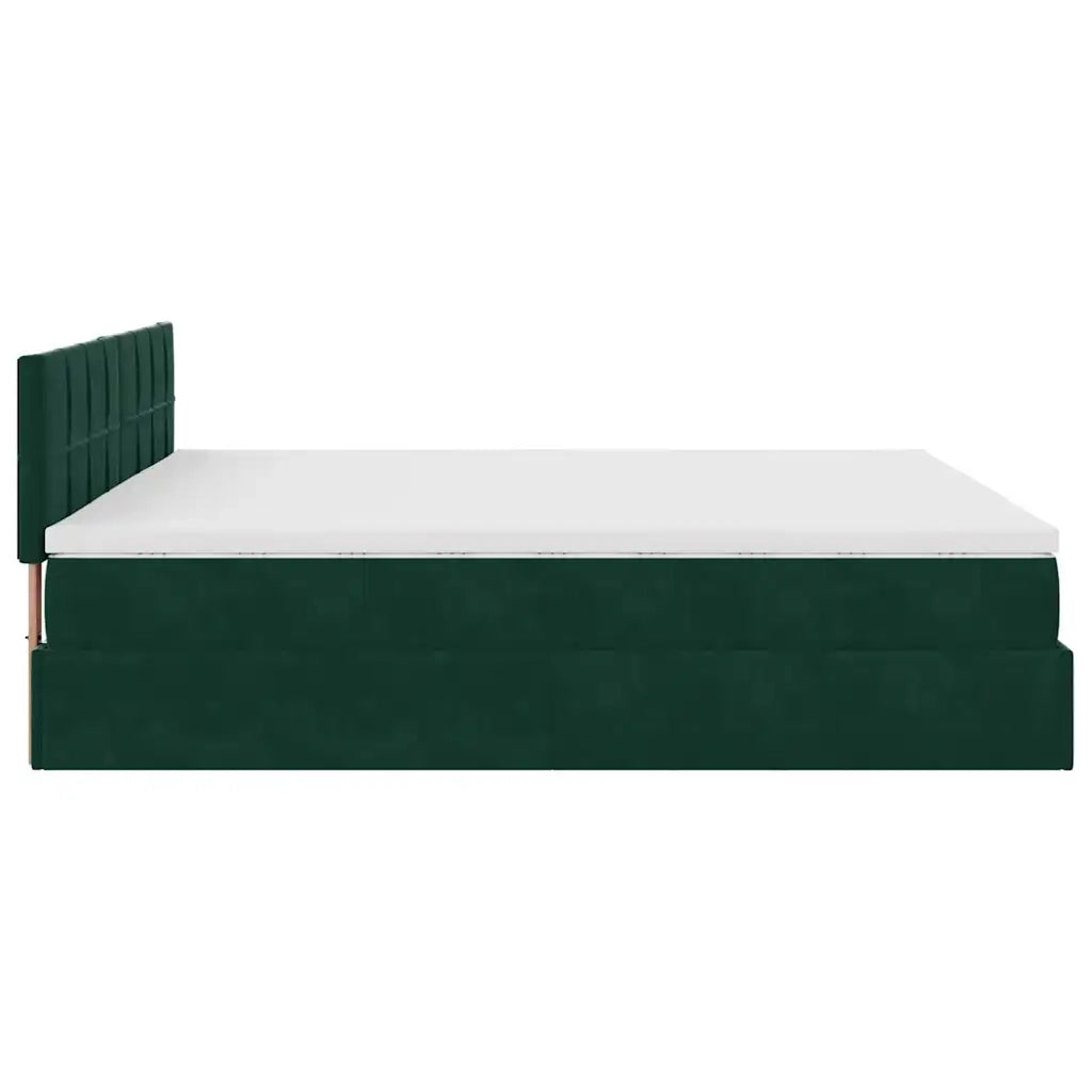 vidaXL Struttura Letto Pouf con Materasso 160x200 cm in Velluto