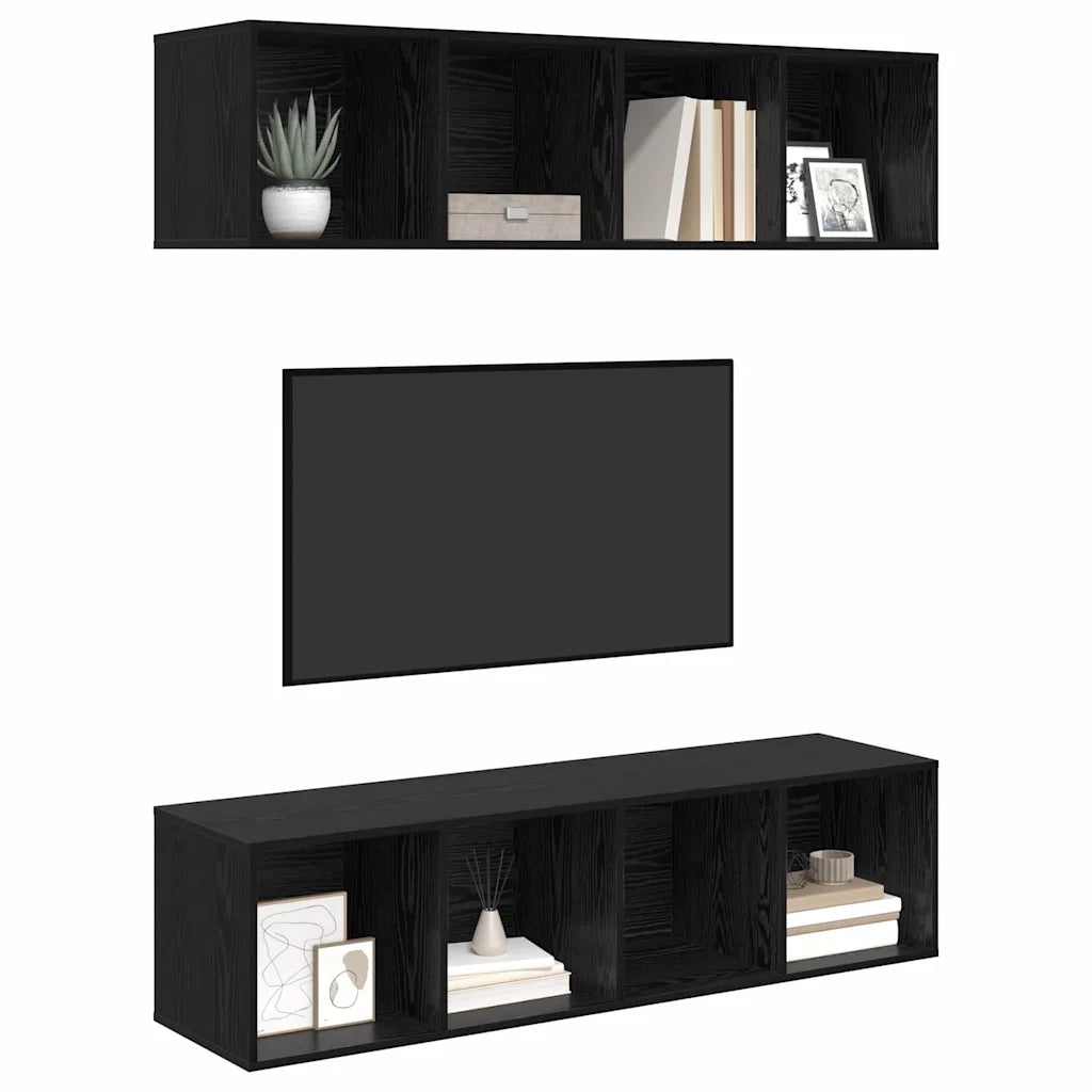 Set mobile TV 2 pcs Rovere Nero 37 x 37 x 142,5 cm 3393526