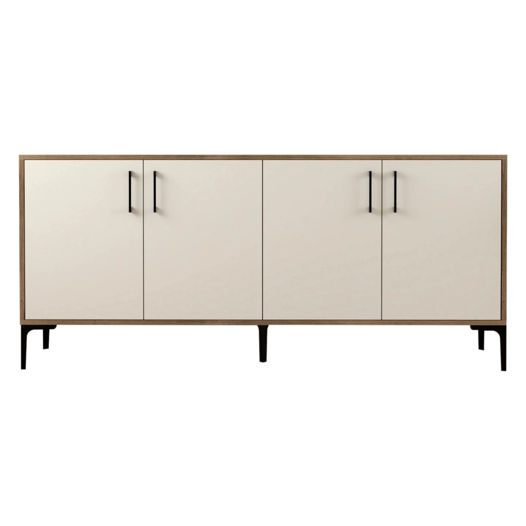 Madia Pollein, Credenza 2 Ripiani, 180x35x78h cm Bianco Crema
