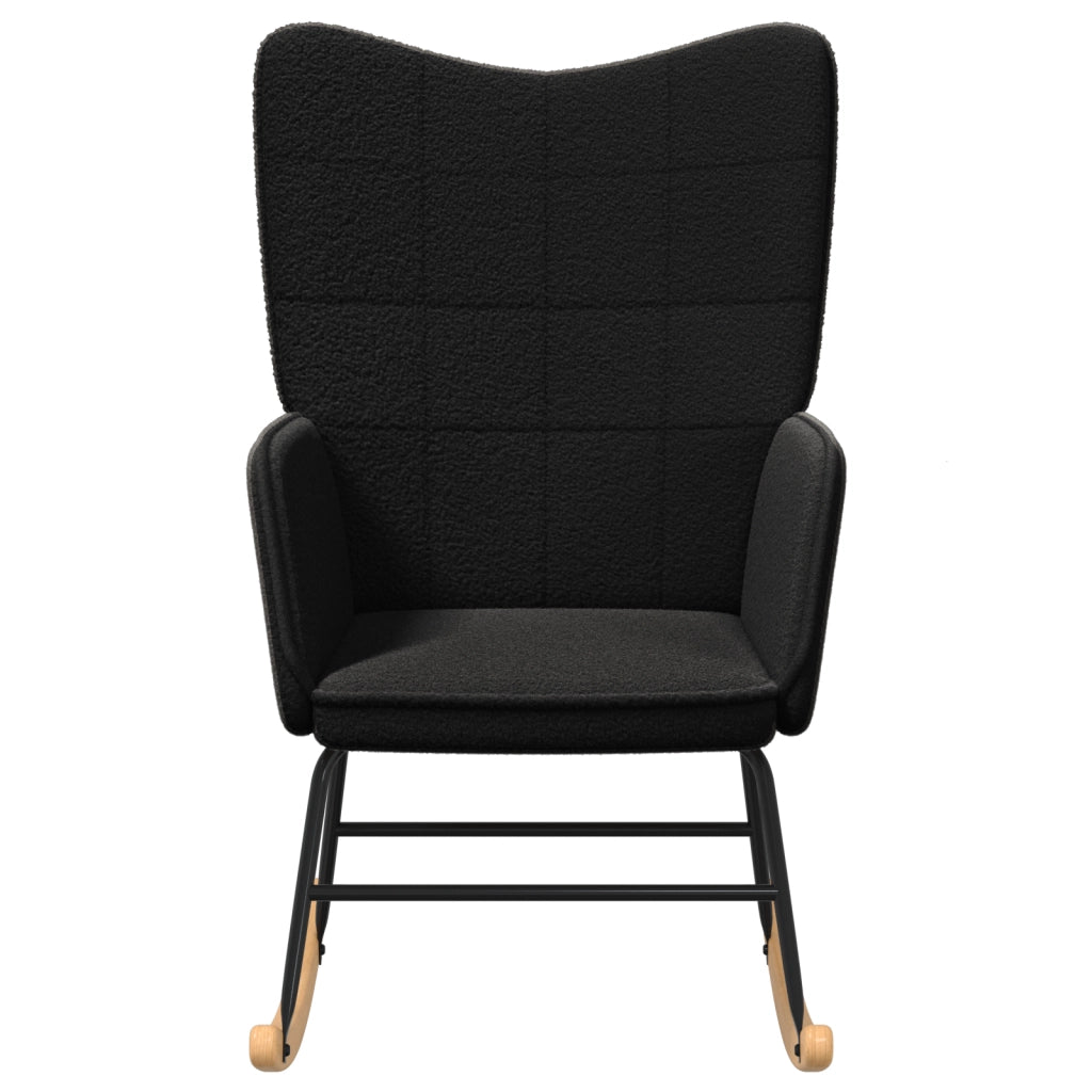 Sedia Relaxante  in Tessuto Simile alla Lana Riccia Nera