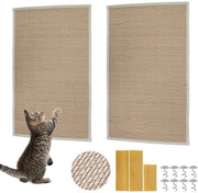 Mat per gatto in sisal, 60 x 40 cm, 2 pezzi di protezione per gatto contro la porta finestra e la porta del mobile, protezione contro le abrasioni.