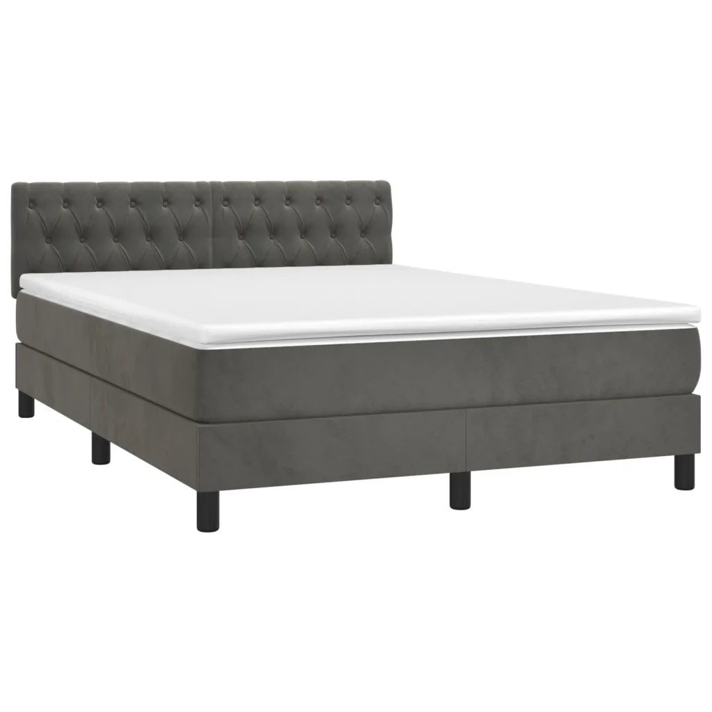 Letto a Molle con Materasso e LED Grigio Scuro 140x200 cmcod mxl 74937