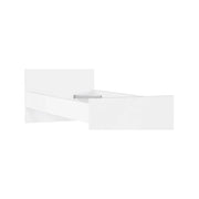 Assar, Letto Singolo Dimensione Materasso 90x190 cm, Bianco Lucido