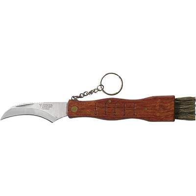 COLTELLO SERRAMANICO X FUNGHI DE LUCA - INOX/LEGNO + SPAZZOLINO CM 19- 3 pezzi