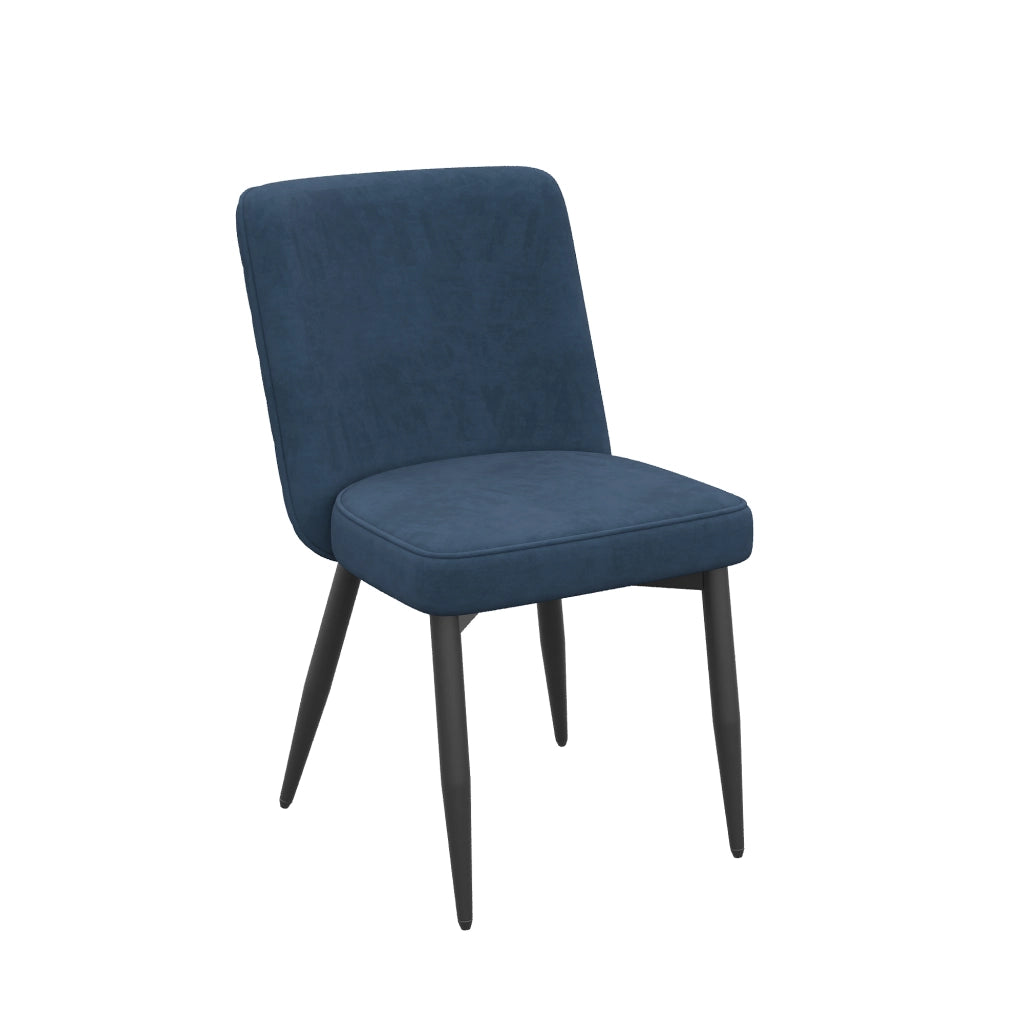 Sedie da Pranzo in Velluto ¨C Xylo ¨C Blu Scuro, Set 4 Pezzi, Stile Moderno