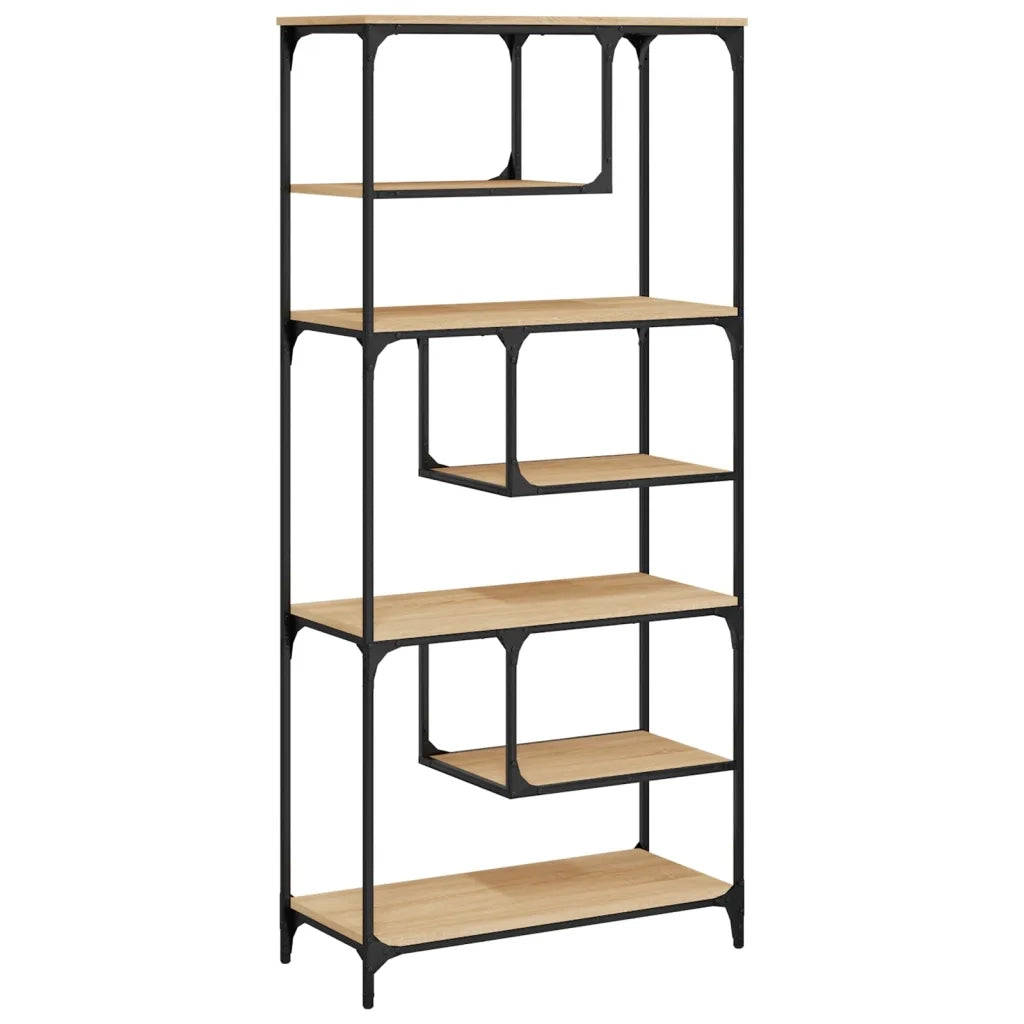 Libreria-Scaffale per Libri-Mobile di Stoccaggio Rovere Sonoma 81x36x176 cm in Legno Multistrato