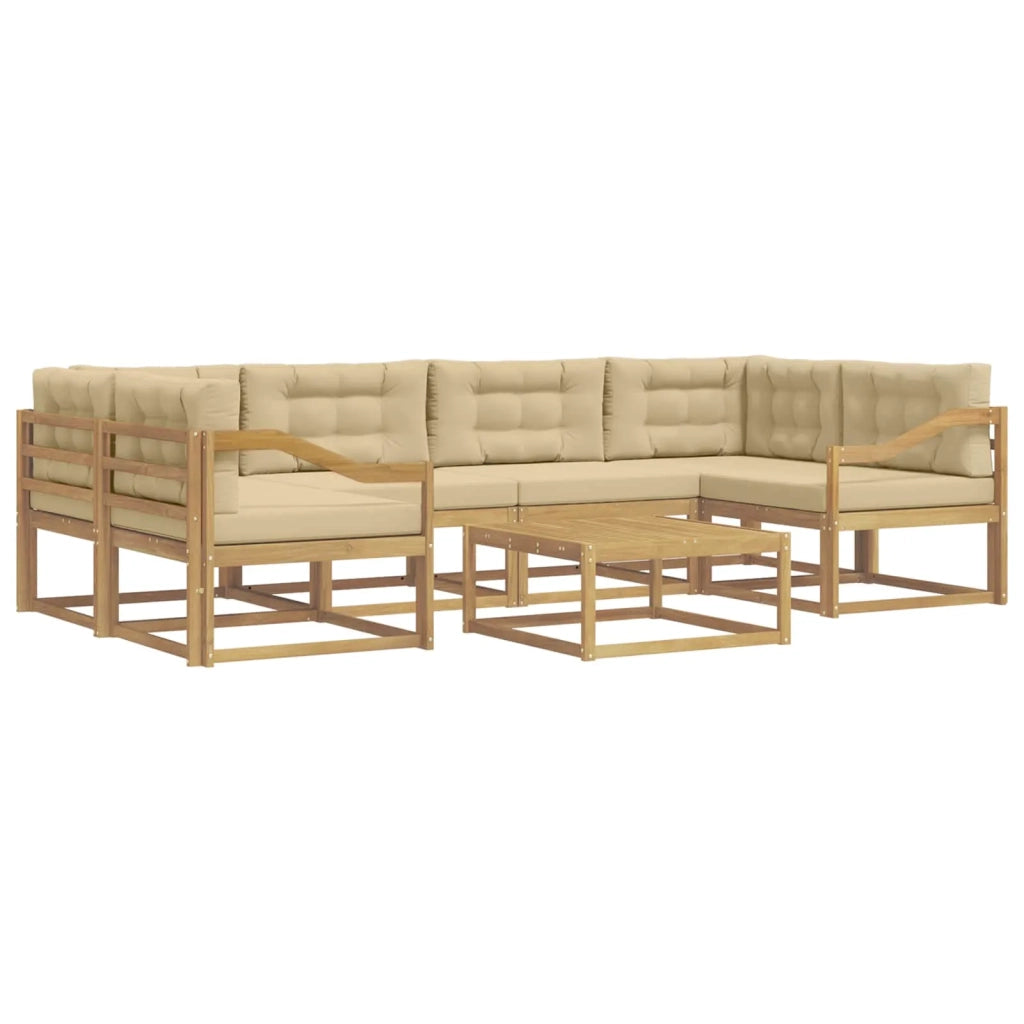 Set di divani da esterno con cuscino 5 pcs Bianco e Beige 3386147