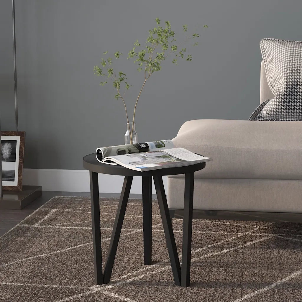 Tavolino-Tavolino da soggiorno-Tavolo Nero ?35 cm in MDF