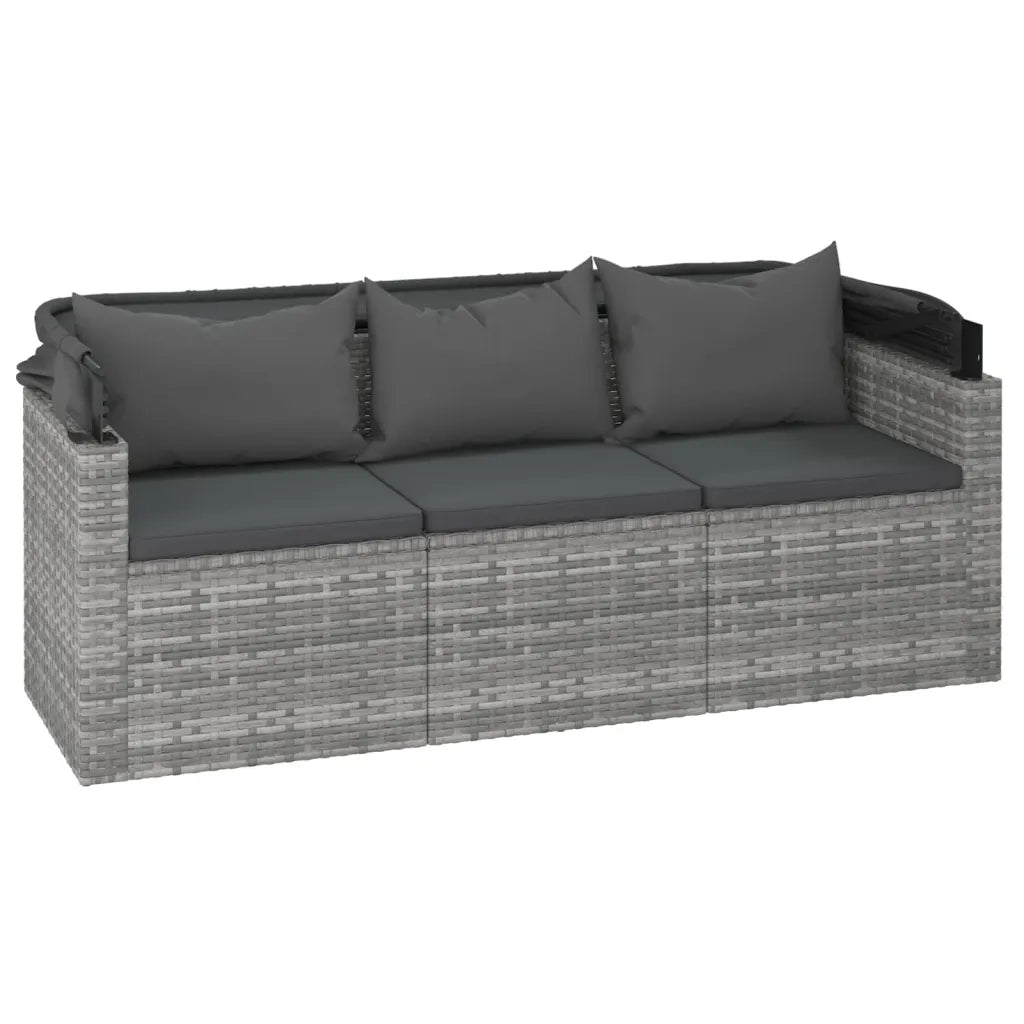 Set Divani da Giardino 4 pz con Cuscini in Polyrattan Grigio 3186649