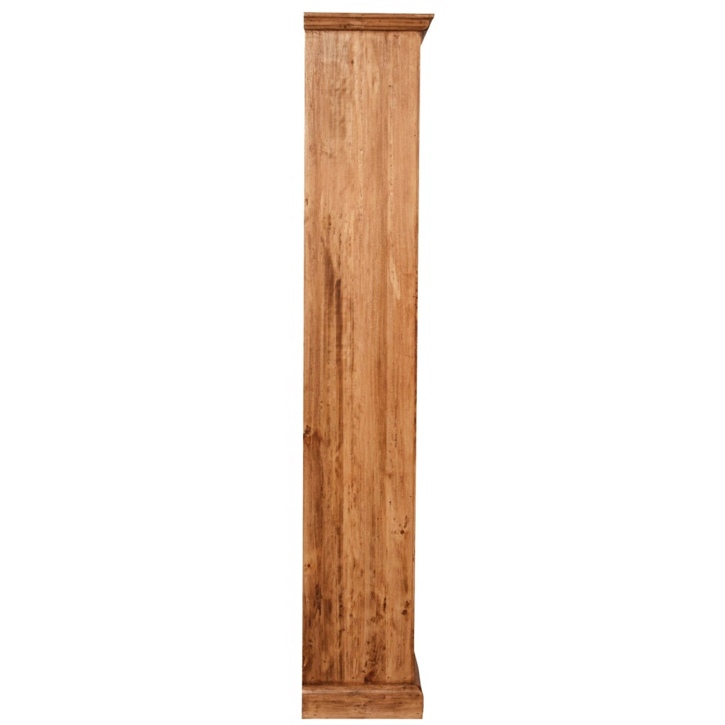 Biscottini Libreria Country in legno massello di tiglio finitura naturale L79xPR38xH211 cm. Made in Italy