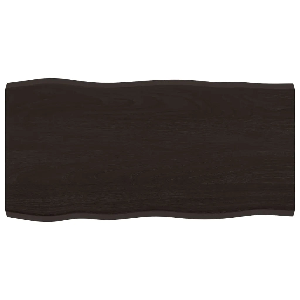Piano Tavolo Marrone Scuro 80x40x2 cm in Rovere Non Trattato 364004