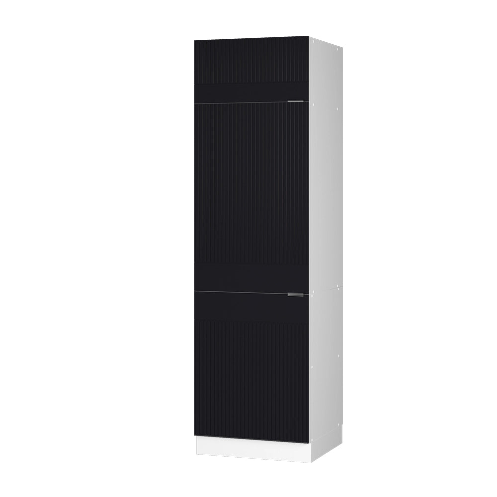 Vicco Armadio frigorifero Nero a righe 60 cm