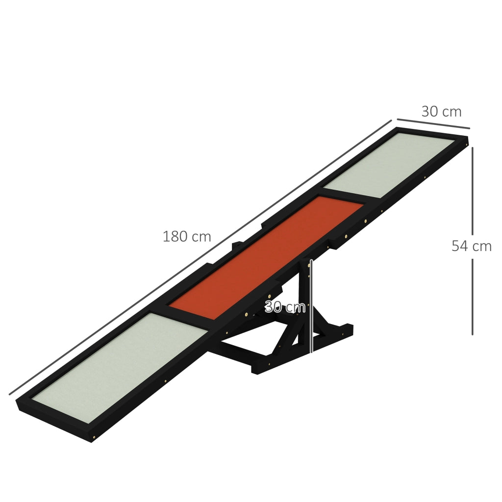 Attrezzatura Agility per Cani Altalena ¨C Xylo ¨C Legno Abete Antiscivolo Grigio Nero