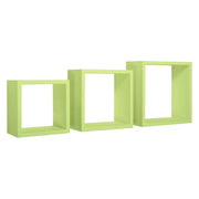 Mensole a cubo da parete set di 3 pz componibile colore Verde mod. InCubo