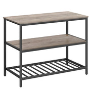 Scaffale portaoggetti da cucina a 3 ripiani con piano di lavoro struttura in acciaio robusto 120 x 60 x 90 cm facile da montare grigio 12_0005642