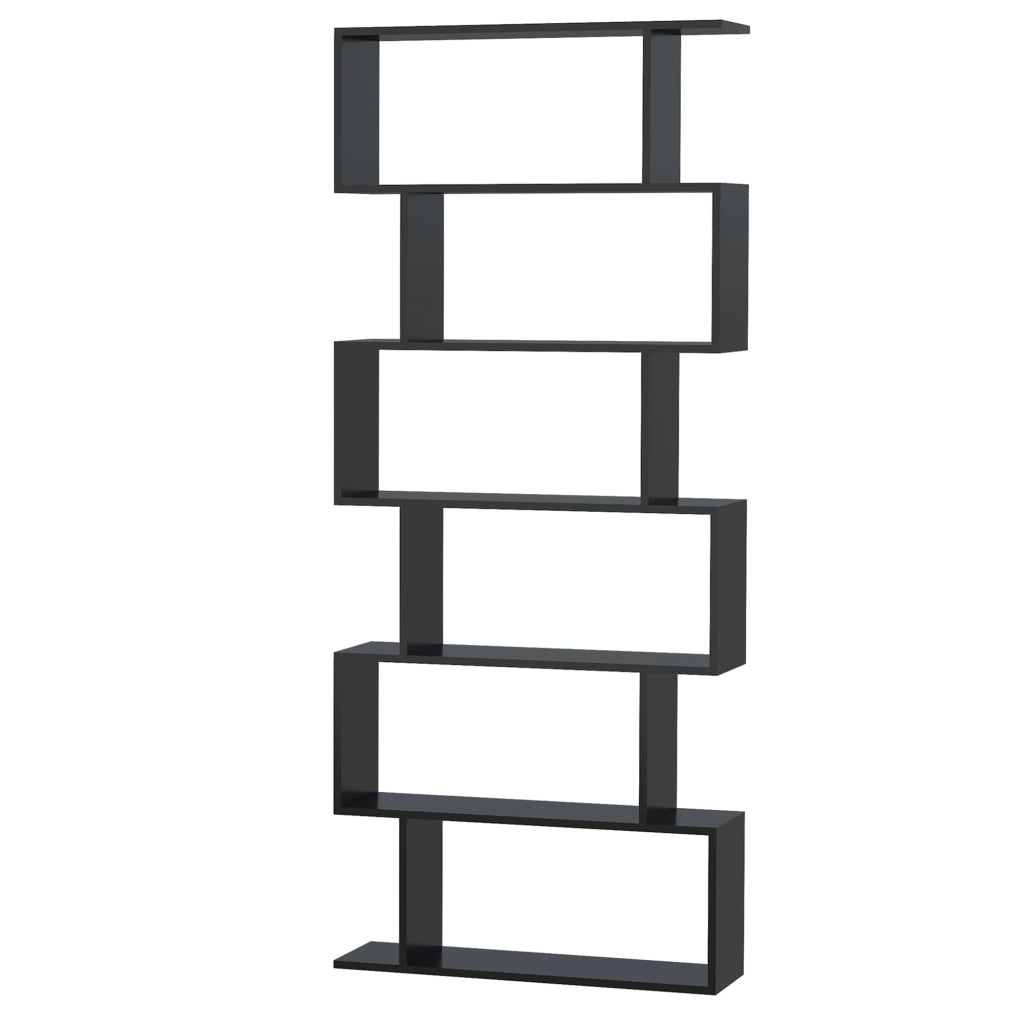 Libreria Moderna con 6 Ripiani ¨C zephmum ¨C Nero 80x23x192 cm