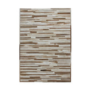 Tappeto patchwork in pelle Eclipse Crema 80x150 cm