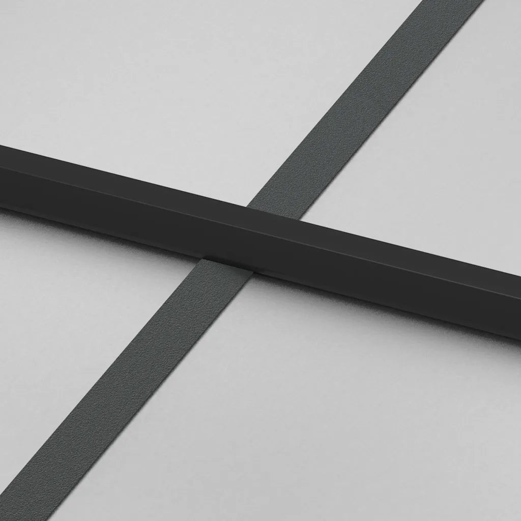 Porta Interni Sottile Nera 76x201,5cm Vetro Temperato Alluminio 155125