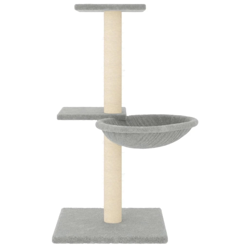Tiragraffi per gatti Mobili per arrampicata su torre Tiragraffi piattaforma da arrampicata con tiragraffi in sisal leggero 72 cm grigio 02_0022614