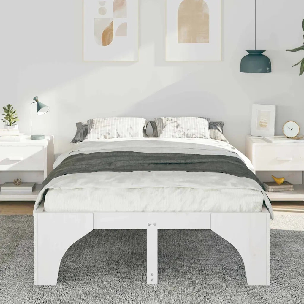Struttura del letto Bianco 120 x 190 cm Pino massello 872999