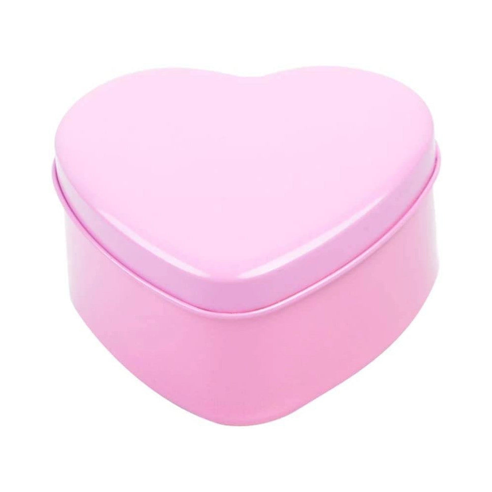 Trade Shop - 12 Scatoline In Latta A Forma Di Cuore Bomboniera Segnaposto Portaconfetti Rosa -