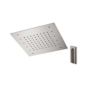 Soffione a soffitto 1 getto 30x30 cm con led in acciaio inox