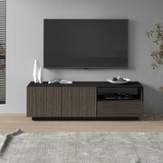 WHOUS Mobile porta tv Coste a 2 ante 1 cassetto e 1 vano antracite/legno scuro 150x43x46 cm