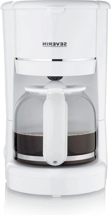 Filtro caffè automatico - bicchiere in vetro - filtro permanente - 10 tazze - piatto di riscaldamento - spegnimento automatico - 900 W - bianco
