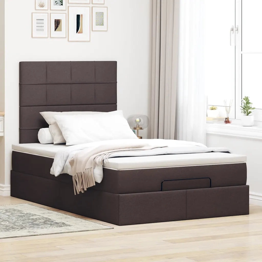 Struttura Letto Pouf con Materasso 120x200 cm in Tessuto 3313150